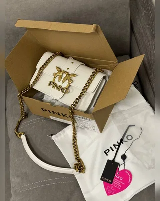 PINKO Mini Love Bag One Simply White Gold [оригінальна коробка] 20 x 12 x 7 — головне фото товару