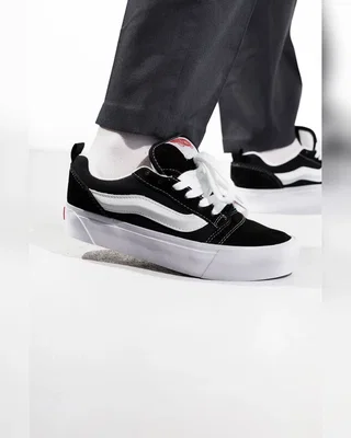 Vans Knu Skool Platform Black White — головне фото товару