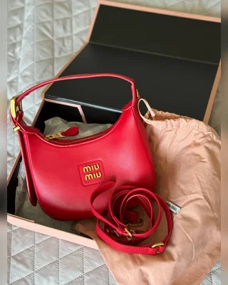 Miu Miu Leather Hobo Bag Red (БЕЗ КОРОБКИ) — головне фото товару