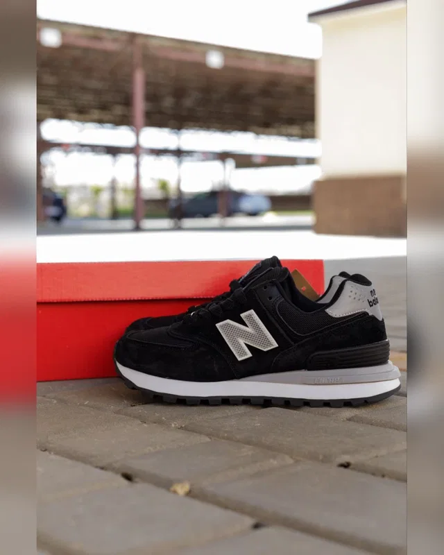 Stone Island New Balance 574 Legacy × Stone Island • Black White • — головне фото товару
