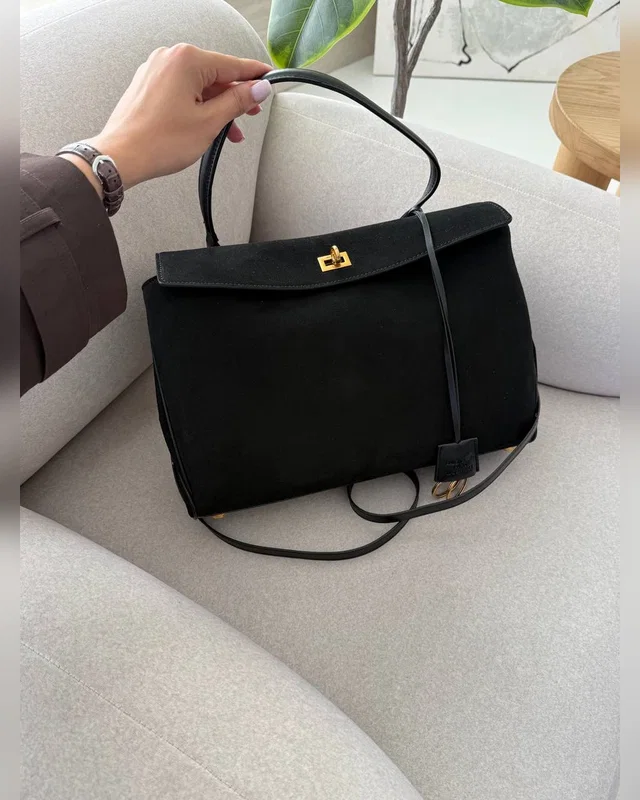 Balenciaga Rodeo Large Suede Black Gold Hardware 35 х 25 х 9 — головне фото товару