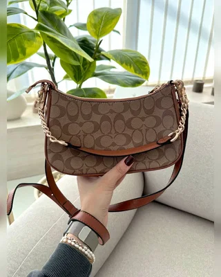 COACH ‎‎‎‎ Coach Teri Shoulder Bag In Signature Canvas Brown Beige [крафтова брендована коробка] — головне фото товару