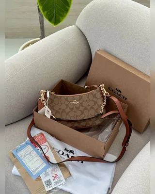 COACH ‎‎‎‎ Coach Teri Shoulder Bag In Signature Canvas Brown Beige [крафтова брендована коробка] — головне фото товару