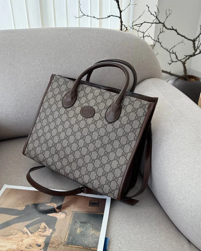 Gucci Ophidia Leather-Trimmed Monogrammed Coated-Canvas Tote [пильник] 30 х 25 х 12 — головне фото товару