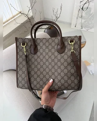 Gucci Ophidia Leather Trimmed Monogrammed Coated Canvas Tote [пильник] 30 х 25 х 12 — головне фото товару