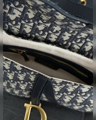 Dior Saddle Bag with Strap Blue Dior Oblique Jacquard [звичайна бренд коробка] — головне фото товару