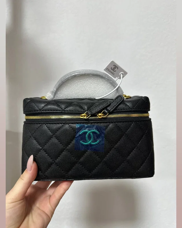 Chanel Caviar Quilted Top Handle Slim Vanity Black 19 х 12 х 5 см — головне фото товару