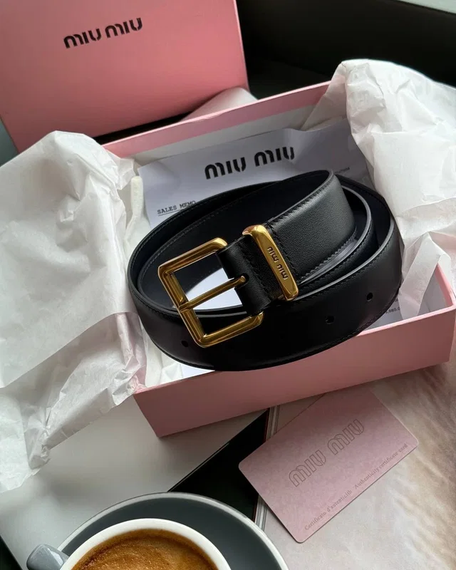Miu Miu Belt Black/Gold 95 x 3 см — головне фото товару