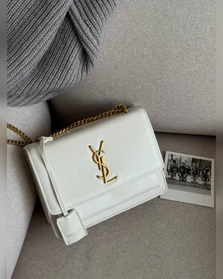 Saint Laurent Medium Sunset in Smooth Leather White Gold 24 x 14 x 7 — головне фото товару