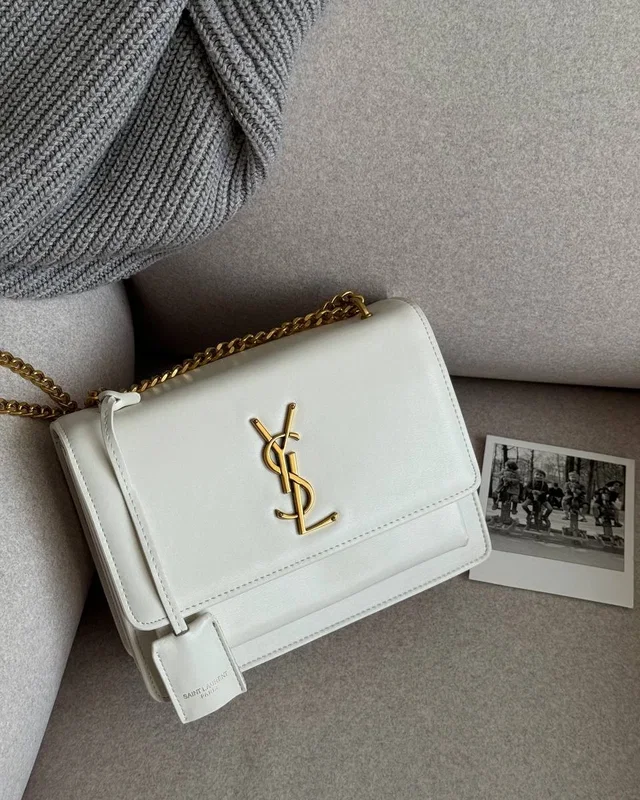 Saint Laurent Medium Sunset in Smooth Leather White/Gold 24 x 14 x 7 — головне фото товару