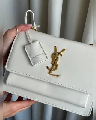 Saint Laurent Medium Sunset in Smooth Leather White Gold 24 x 14 x 7 — головне фото товару