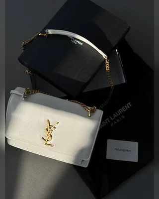 Saint Laurent Medium Sunset in Smooth Leather White Gold 24 x 14 x 7 — головне фото товару