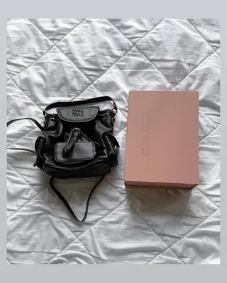 Miu Miu Leather Backpack Black [оригінальна коробка] 23 х 21 х 9 — головне фото товару