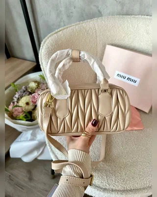 Miu Miu Arcadie Matelassé Nappa Leather Bag Cappuccino[ориг коробка] 22 х 12 х 7 — головне фото товару