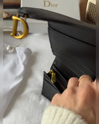 Dior Christian Dior Saddle Lotus Wallet Black Gold — головне фото товару