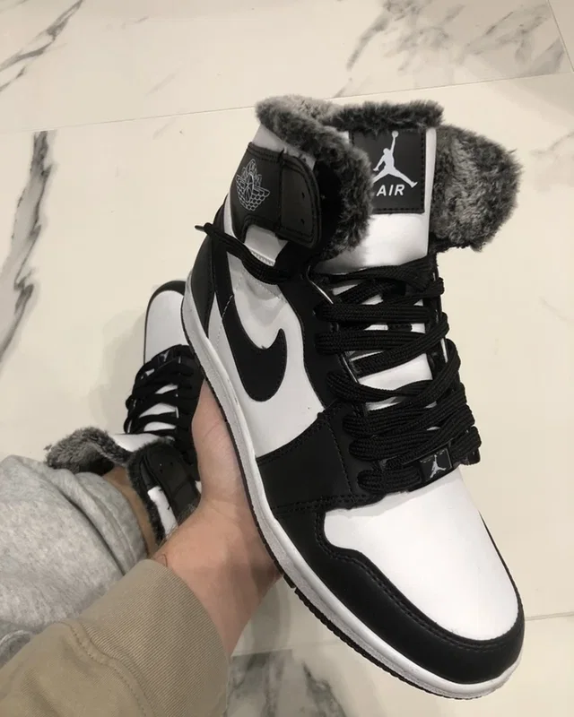 Nike 1 Retro Black/White Хутро — головне фото товару