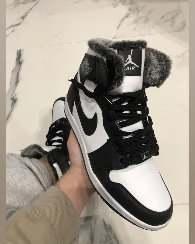 Nike 1 Retro Black White Хутро — головне фото товару