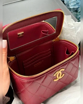 Chanel Classic Red Lambskin Pearl Crush Vanity Bag Gold 17 х 11 х 8 — головне фото товару