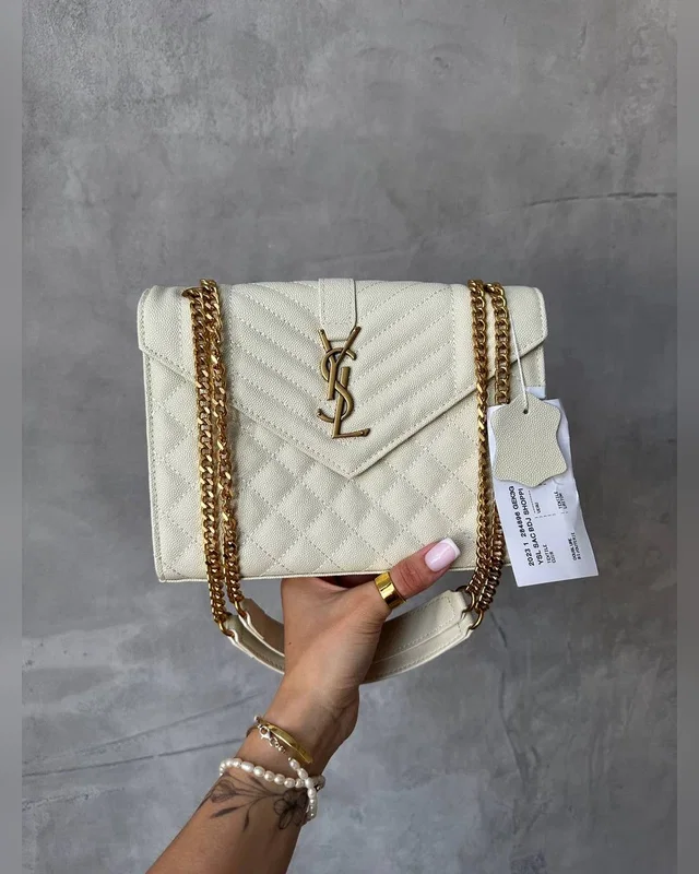 Saint Laurent Leather Envelope Chain Bag Milk — головне фото товару