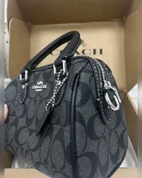 COACH Coach Rowan Satchel Bag In Signature Canvas Grey/Silver 17 x 12 x 10 COACH — головне фото товару