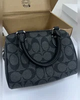 COACH Coach Rowan Satchel Bag In Signature Canvas Grey/Silver 17 x 12 x 10 COACH — головне фото товару