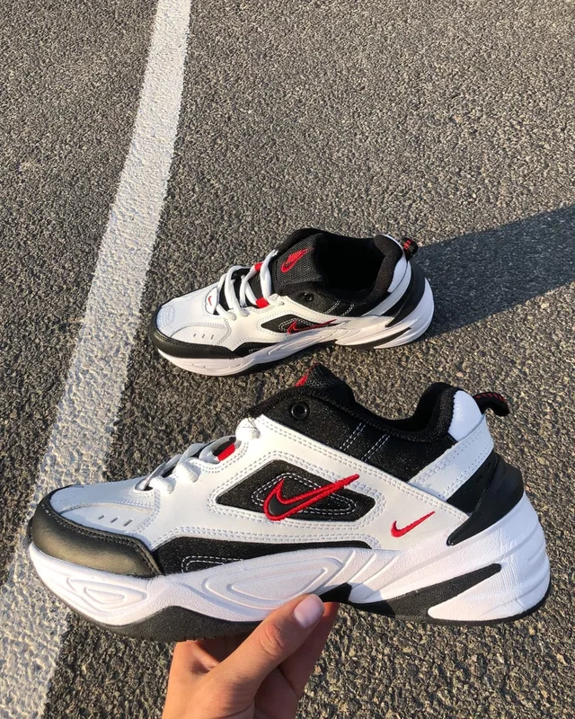 Nike M2K Tekno Black White «Red Logo» — головне фото товару