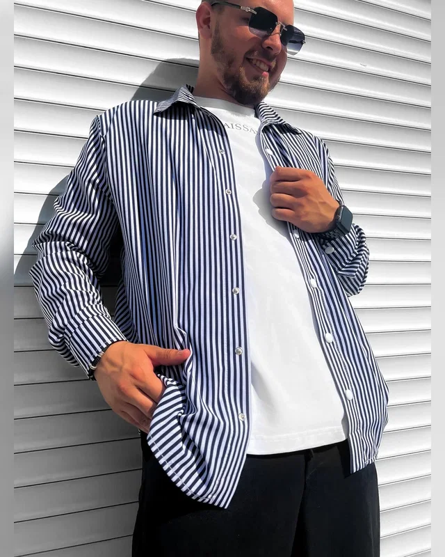 Sane Сорочка полоска синя — головне фото товару