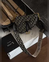Dior Saddle Bag with Strap Blue Dior Oblique Jacquard [коробка кришка-дно] 27 x 18 x 6 — головне фото товару