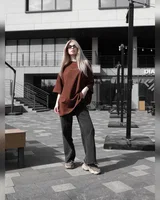 Sane Футболка коричнева (кіт стресс ) — головне фото товару