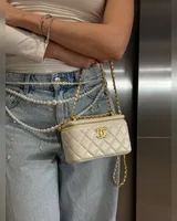 Chanel Classic Lambskin Pearl Crush Vanity Bag Cream/Gold [оригінальна магнітна коробка] 17 х 11 х 8 (інша) — головне фото товару