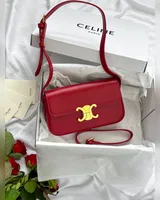 Celine Shoulder Bag Claude In Shiny Calfskin Burgundy [звичайна брендована коробка] — головне фото товару