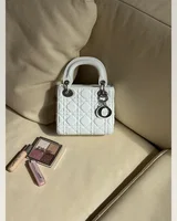 Dior Mini Lady Dior Bag White/Silver 16.5 х 14.5 х 5 см — головне фото товару