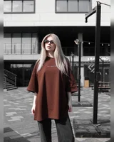 Sane Футболка коричнева (принт кіт собака ) — головне фото товару