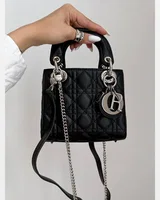 Dior Mini Lady Dior Bag Black/Silver 17 х 15 х 6 — головне фото товару