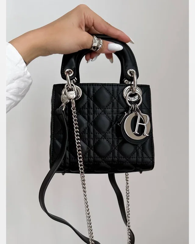 Dior Mini Lady Dior Bag Black/Silver 17 х 15 х 6 — головне фото товару