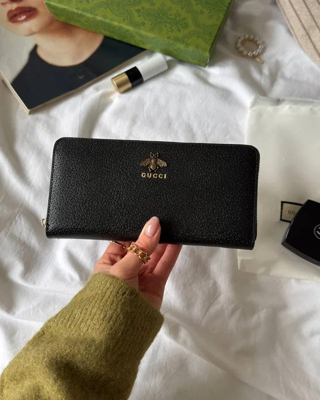 Gucci Animalier Zip Around Wallet Black/Gold — головне фото товару