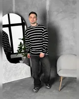 Sane Светр зебра чорний — головне фото товару
