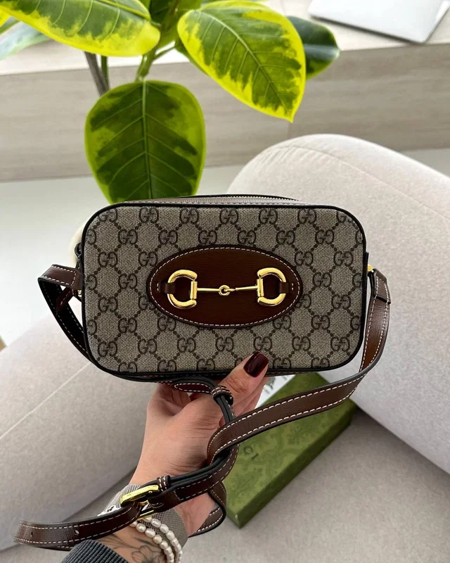 Gucci Horsebit 1955 Small Shoulder Bag Brown/Gold — головне фото товару