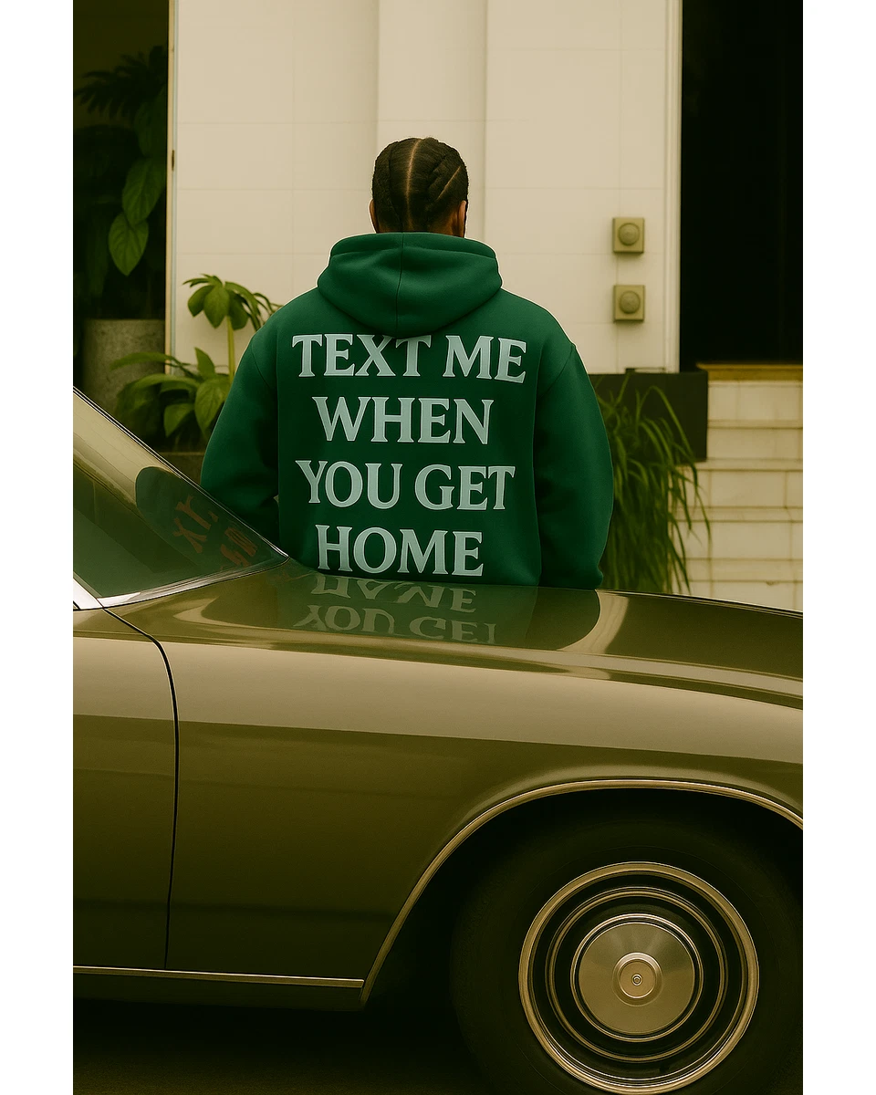 Sane Худі зелений принт text me — головне фото товару
