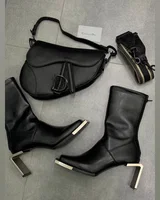 Dior Christian Dior Saddle Bag With Strap Total Black [коробка кришка-дно] 27 x 18 x 6 — головне фото товару