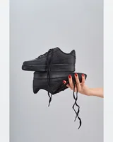 Nike Air Force 1 Classic Premium Black (Матова шкіра) — головне фото товару