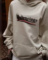 Balenciaga Political Campaign Hoodie Beige Over Size — головне фото товару