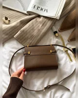 Saint Laurent Manhattan Mini Leather Shoulder Bag Brown 19 х 15 х 6 — головне фото товару