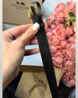 Coach Sculpted C Buckle Belt Brown/Gold 100 x 2.5 Інше — головне фото товару
