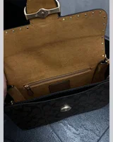 COACH Coach Morgan Shoulder Bag Brown/Black With Rivets COACH — головне фото товару