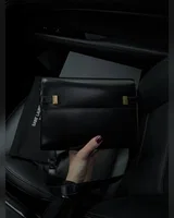 Saint Laurent Manhattan Leather Shoulder Bag Black Магнітна + Захисна — головне фото товару