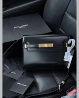 Saint Laurent Manhattan Leather Shoulder Bag Black Магнітна + Захисна — головне фото товару