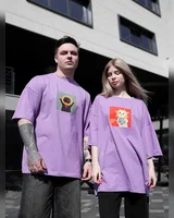 Sane Футболка фіалкова (принт коти полив ) — головне фото товару