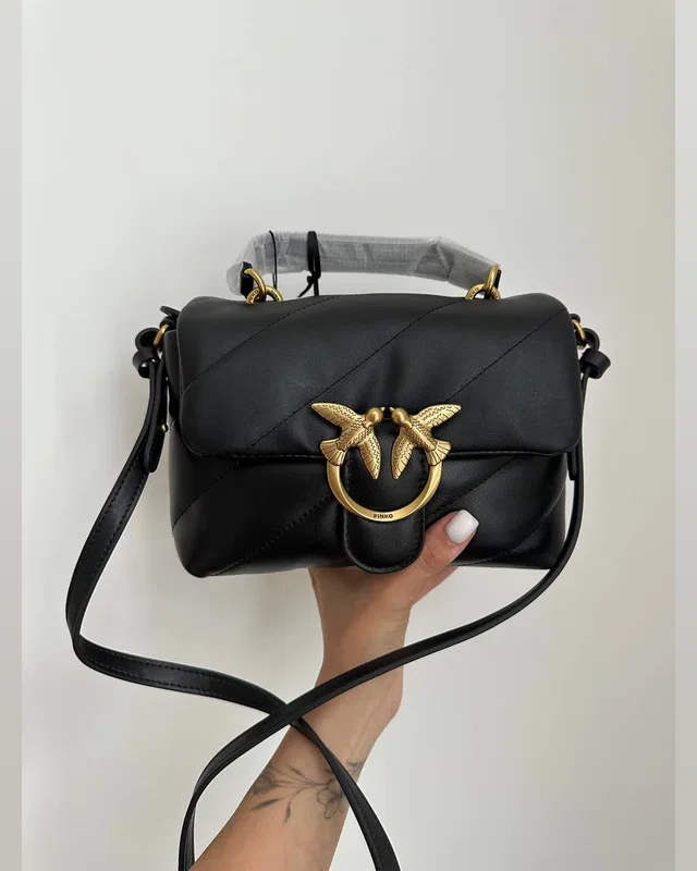 PINKO Baby Love Bag Puff Maxi Quilt Black/Gold 21 х 12 х 7 — головне фото товару