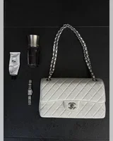 Chanel Classic 2.55 Medium Double Flap Bag White [[Коробка магніт]] 25 х 17 х 7 — головне фото товару